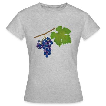 Raisin, vigne, automne - T-shirt Femme - gris chiné - Devant - AI Model Female 172 dark (172cm)