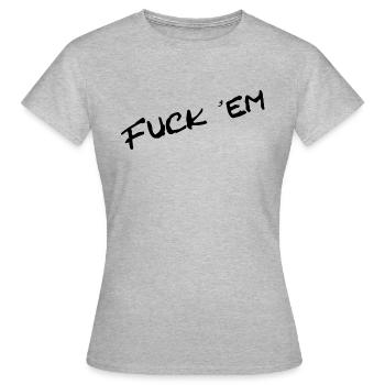 FUCK 'EM BLACK - Women's T-Shirt - heather grey - Front - AI Model Female 172 dark (172cm)