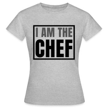 I am THE CHEF Je suis le chef humour franglais - T-shirt Femme - gris chiné - Devant - AI Model Female 172 dark (172cm)
