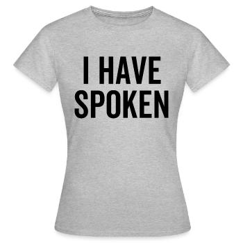 J’ai parlé - T-shirt Femme - gris chiné - Devant - AI Model Female 172 dark (172cm)