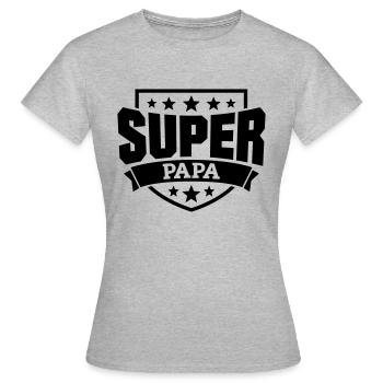 Super Papa - Frauen T-Shirt - Grau meliert - Vorne - AI Model Female 172 dark (172cm)
