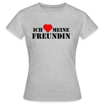ich liebe meine Freundin - Frauen T-Shirt - Grau meliert - Vorne - AI Model Female 172 dark (172cm)