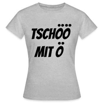 TSCHÖÖ TSCHÖ Abschied Rente Geschenk Abschied - Frauen T-Shirt - Grau meliert - Vorne - AI Model Female 172 dark (172cm)
