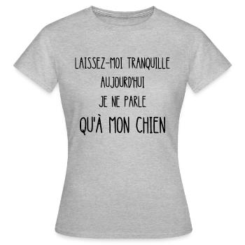 laissez-moi tranquille - T-shirt Femme - gris chiné - Devant - AI Model Female 172 dark (172cm)