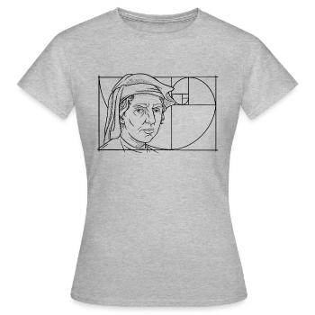 Leonardo Fibonacci Mathématicien Math Series Suivre - T-shirt Femme - gris chiné - Devant - AI Model Female 172 dark (172cm)