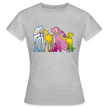 Dogs Pack Pinscher Best Friends Loyal Pet - Women's T-Shirt - heather grey - Front - AI Model Female 172 dark (172cm)