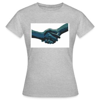 main dans la main - T-shirt Femme - gris chiné - Devant - AI Model Female 172 dark (172cm)