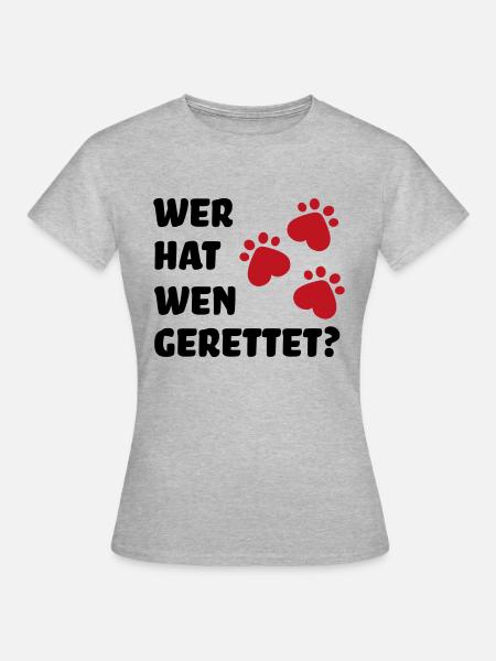 Tierschutz Hund - Frauen T-Shirt - Grau meliert