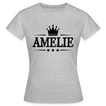 Amélie - T-shirt Femme - gris chiné - Devant - AI Model Female 172 dark (172cm)