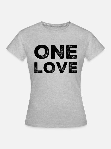 One love - Frauen T-Shirt - Grau meliert