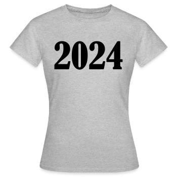 2024 - Frauen T-Shirt - Grau meliert - Vorne - AI Model Female 172 dark (172cm)
