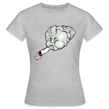 stoned cloud - bekiffte Wolke - Frauen T-Shirt - Grau meliert - Vorne - AI Model Female 172 dark (172cm)