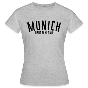 Munich Allemagne - T-shirt Femme - gris chiné - Devant - AI Model Female 172 dark (172cm)