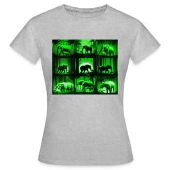 Elephant Pattern Design - Green - Women's T-Shirt - heather grey - Front - AI Model Female 172 dark (172cm)