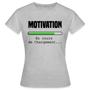 Motivation en cours de chargement - T-shirt Femme - gris chiné - Devant - AI Model Female 172 dark (172cm)