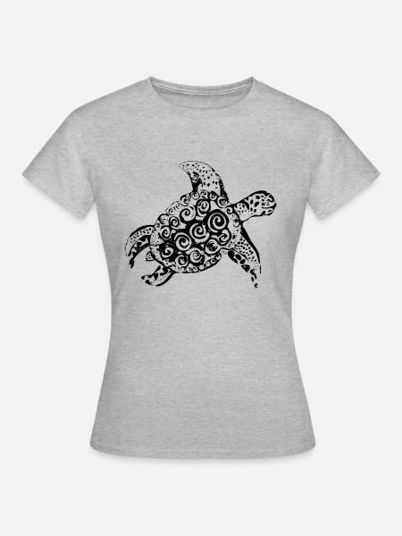 Tortuga souriante | Tortue souriante - T-shirt Femme - gris chiné