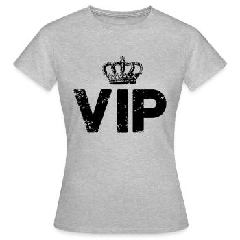 vip - Frauen T-Shirt - Grau meliert - Vorne - AI Model Female 172 dark (172cm)