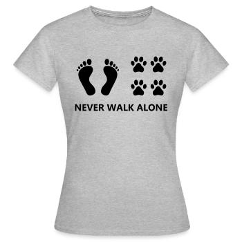 Dog Hund - Frauen T-Shirt - Grau meliert - Vorne - AI Model Female 172 dark (172cm)