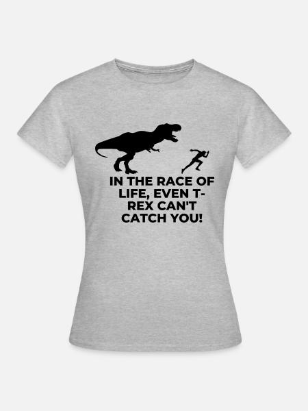 échappes au T-rex - T-shirt Femme - gris chiné