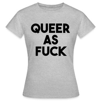 QUEER COMME - T-shirt Femme - gris chiné - Devant - AI Model Female 172 dark (172cm)