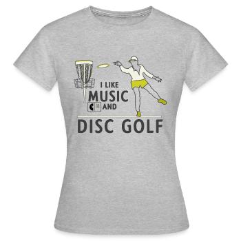 Sound und Discgolf - Frauen T-Shirt - Grau meliert - Vorne - AI Model Female 172 dark (172cm)