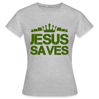 Jésus sauve - T-shirt Femme - gris chiné - Devant - AI Model Female 172 dark (172cm)