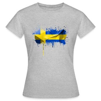 Suède Flaka Suédois suédophone Suédois Nordique suédois - T-shirt Femme - gris chiné - Devant - AI Model Female 172 dark (172cm)