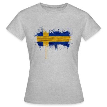 Schweden Flaka Schwedisch Schwedisch Schwedisch Nordisch - Frauen T-Shirt - Grau meliert - Vorne - AI Model Female 172 dark (172cm)