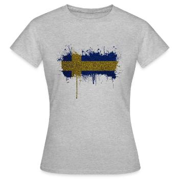 Suède Flaka Suédois suédophone Suédois Nordique suédois - T-shirt Femme - gris chiné - Devant - AI Model Female 172 dark (172cm)