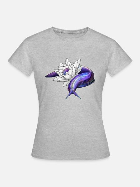Lotus Schnecke - Frauen T-Shirt - Grau meliert