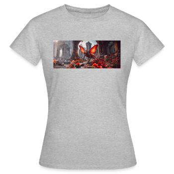 L’avènement du monstre mutant papillon géant Apocalypes - T-shirt Femme - gris chiné - Devant - AI Model Female 172 dark (172cm)
