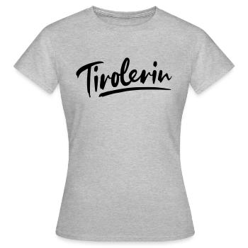 Tirolerin - Farbwechsel möglich - Frauen T-Shirt - Grau meliert - Vorne - AI Model Female 172 dark (172cm)