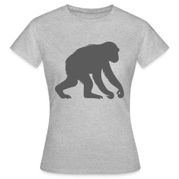 singe - T-shirt Femme - gris chiné - Devant - AI Model Female 172 dark (172cm)