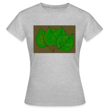 Design numérique de quatre feuilles Tilleuls vert - T-shirt Femme - gris chiné - Devant - AI Model Female 172 dark (172cm)
