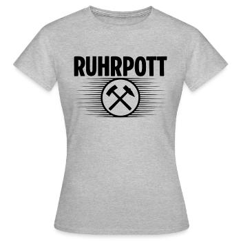 Ruhrpott Glueck auf - Frauen T-Shirt - Grau meliert - Vorne - AI Model Female 172 dark (172cm)