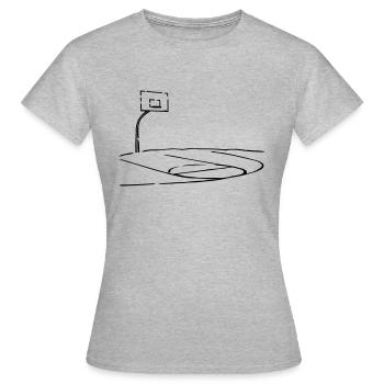 basket-ball court - T-shirt Femme - gris chiné - Devant - AI Model Female 172 dark (172cm)