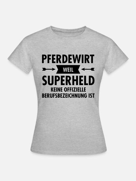 Pferdewirt - Superheld - Frauen T-Shirt - Grau meliert