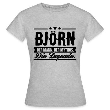 Man Myth Legend Björn - T-shirt Femme - gris chiné - Devant - AI Model Female 172 dark (172cm)