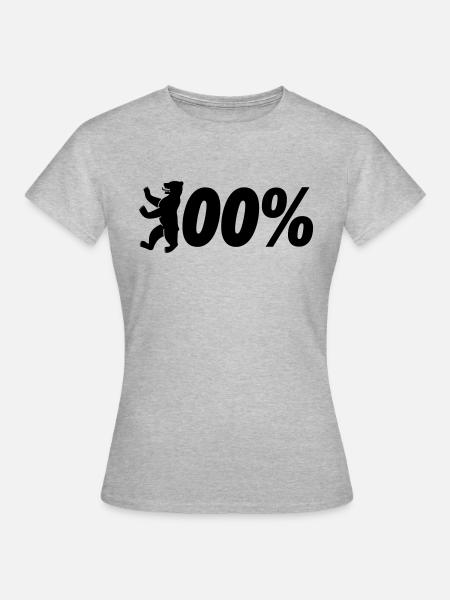 100% Berlin - Frauen T-Shirt - Grau meliert