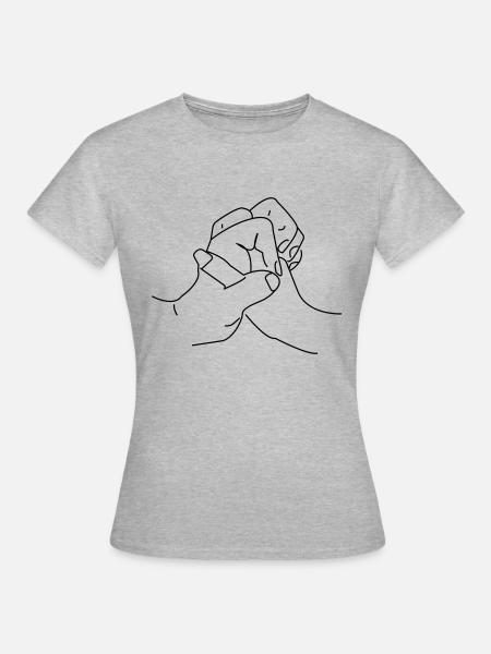 Hände - Frauen T-Shirt - Grau meliert