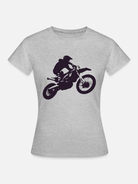 bike motor jump - Frauen T-Shirt - Grau meliert