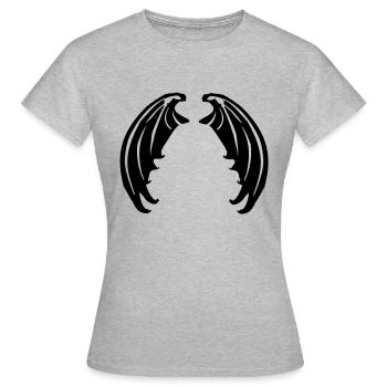 Flügel von Vampiren oder Teufelchen - Frauen T-Shirt - Grau meliert - Vorne - AI Model Female 172 dark (172cm)
