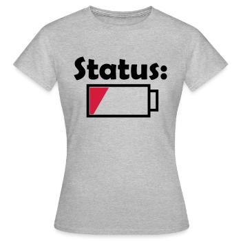 Akku Status leer - Frauen T-Shirt - Grau meliert - Vorne - AI Model Female 172 dark (172cm)
