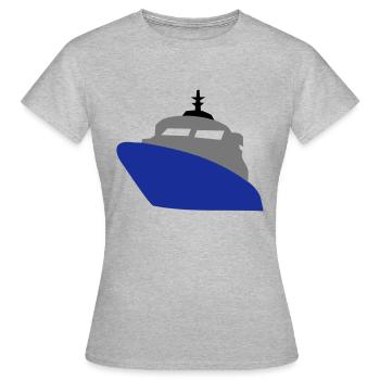 schiff - Frauen T-Shirt - Grau meliert - Vorne - AI Model Female 172 dark (172cm)