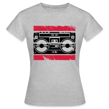 Ghetto Blaster logo - T-shirt Femme - gris chiné - Devant - AI Model Female 172 dark (172cm)
