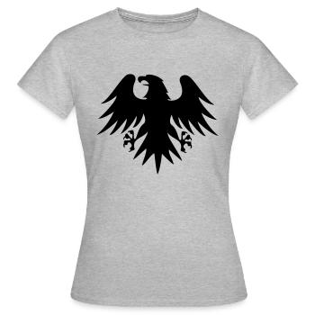 Deutschland Adler Nr.2 (Farbe editierbar) - Frauen T-Shirt - Grau meliert - Vorne - AI Model Female 172 dark (172cm)