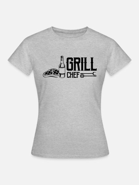 grill chef - Frauen T-Shirt - Grau meliert