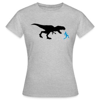 run away run race run silhouette black outline t-r - Women's T-Shirt - heather grey - Front - AI Model Female 172 dark (172cm)