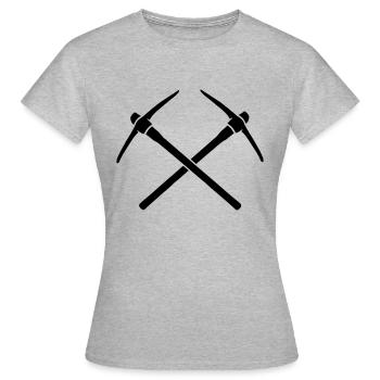 noir 2 croix logo pioche piocher minière marteau h - T-shirt Femme - gris chiné - Devant - AI Model Female 172 dark (172cm)