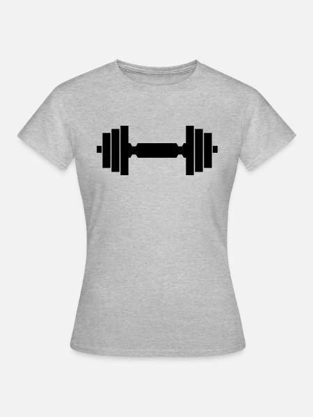 hantel - Frauen T-Shirt - Grau meliert